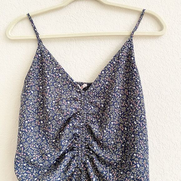 Lottie Moss Women’s Babydoll Mini Rauched Dress Sleeveless Blue Floral Size‎ M - Picture 2 of 15